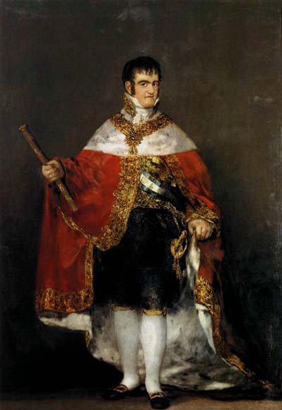 King Ferdinand VII with Royal Mantle